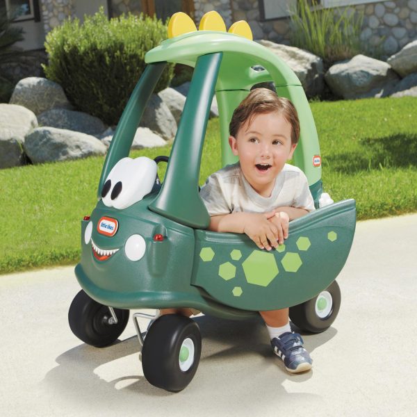 Little Tikes Cozy Coupe Dino With Kid On Road